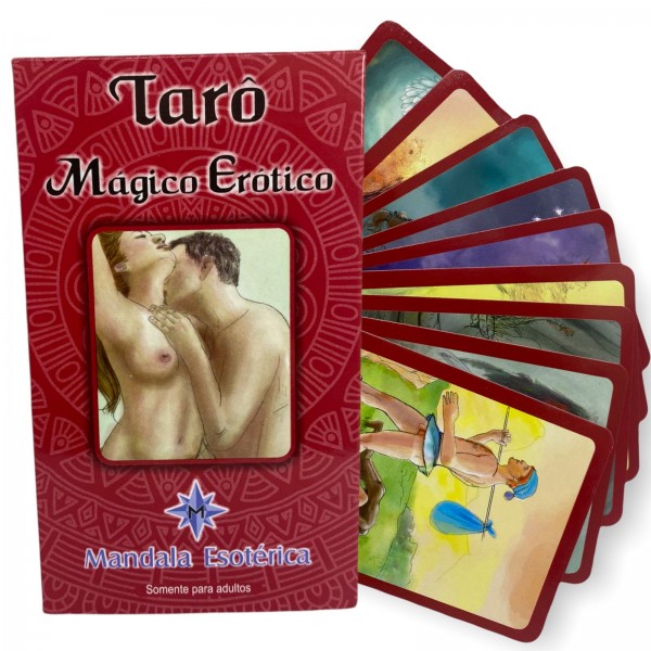 Baralho Tarot Mágico Erótico plastificado 78 cartas  com manual Mandala Esotérica