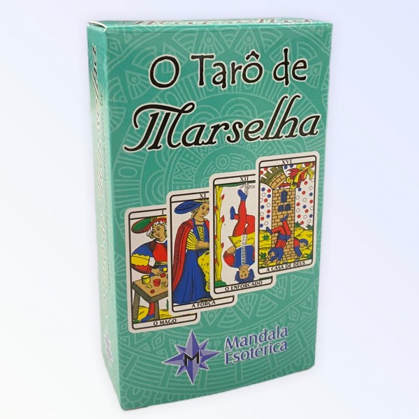 Baralho Tarot de Marselha plastificado 78 cartas  com manual Mandala Esotérica