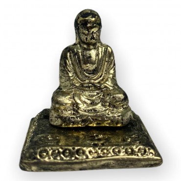 Escultura Buda Incensário mini 3 cm metal dourado - meditação