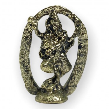 Escultura Ganesh no portal  3 cm dourado em metal
